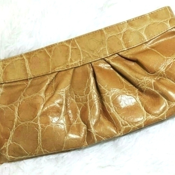 Lauren Merkin Croc Leather Clutch Bag